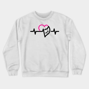Heartbeat Meow, Light Crewneck Sweatshirt